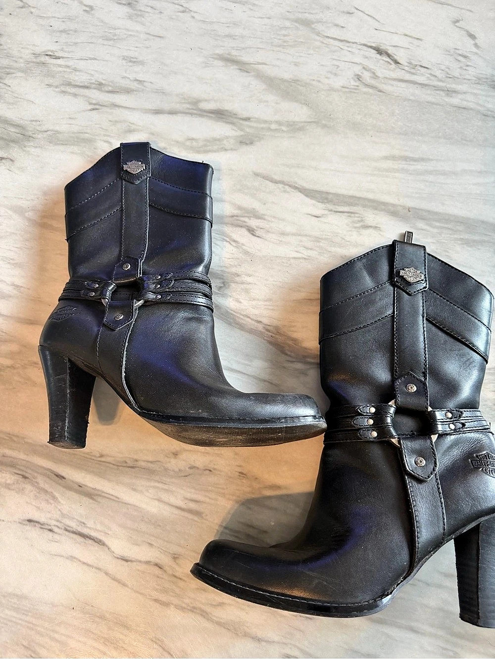 Harley-Davidson Women’s Simone Roadhouse Black Leather Heeled Boots US 8
